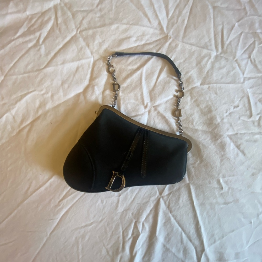 Black Authentic Christian Dior Saddle Bag